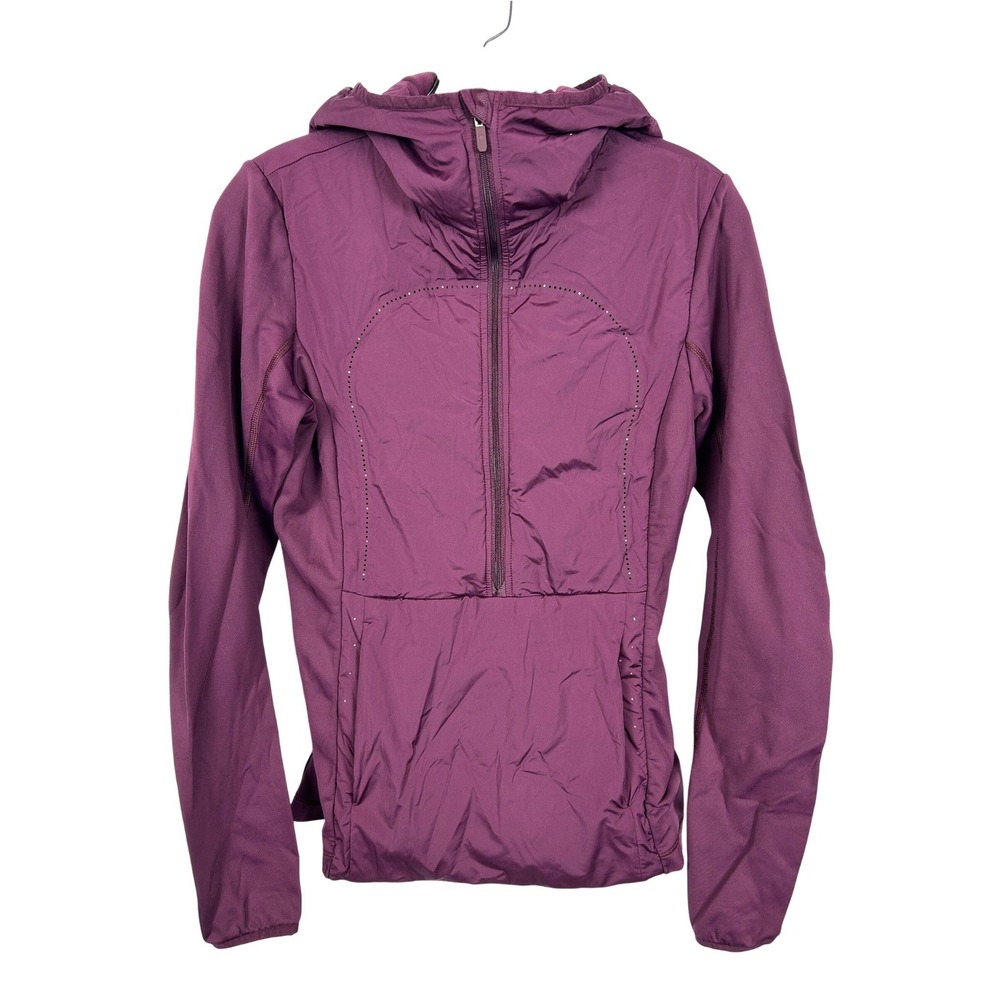 Lululemon Hooded Run for Cold Half Zip Running Jacket Berry‎ Purple Gorpcore 6